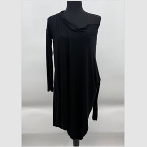 We The Free People Dress Women Medium Black Long Sleeve Asymmetrical Stretch